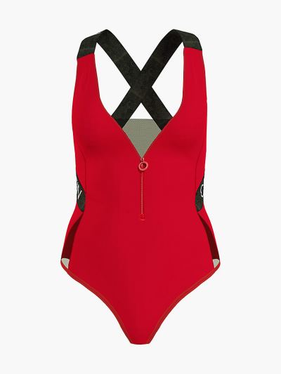 Calvin Klein Fürdőruha HU368682 | Calvin Klein CK Curve Plus Size Női Fürdőruha Piros